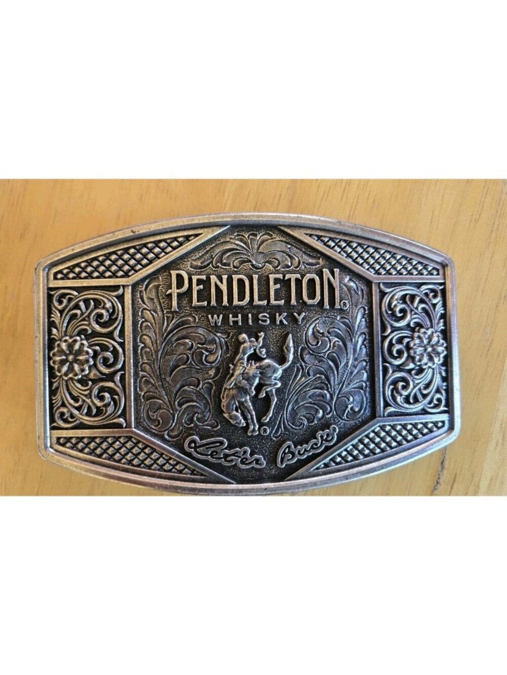 Pendleton Whisky Promo Belt Buckle Let'er Buck 2021 Montana Silversmiths